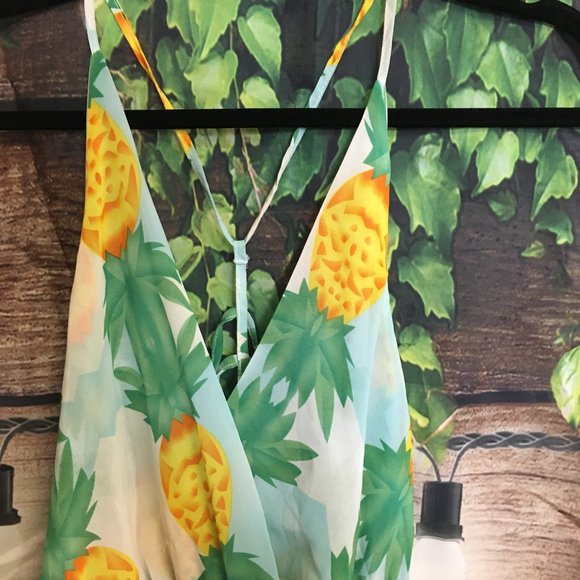 🍍Pineapple Razor Back Shorts Romper - Picture 6 of 11